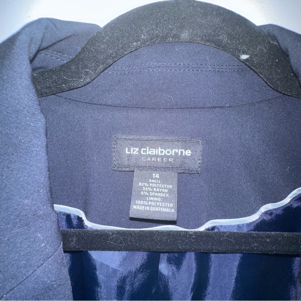 Liz Claiborne Suit Blazer Jacket Navy Size 14 - Picture 5 of 6